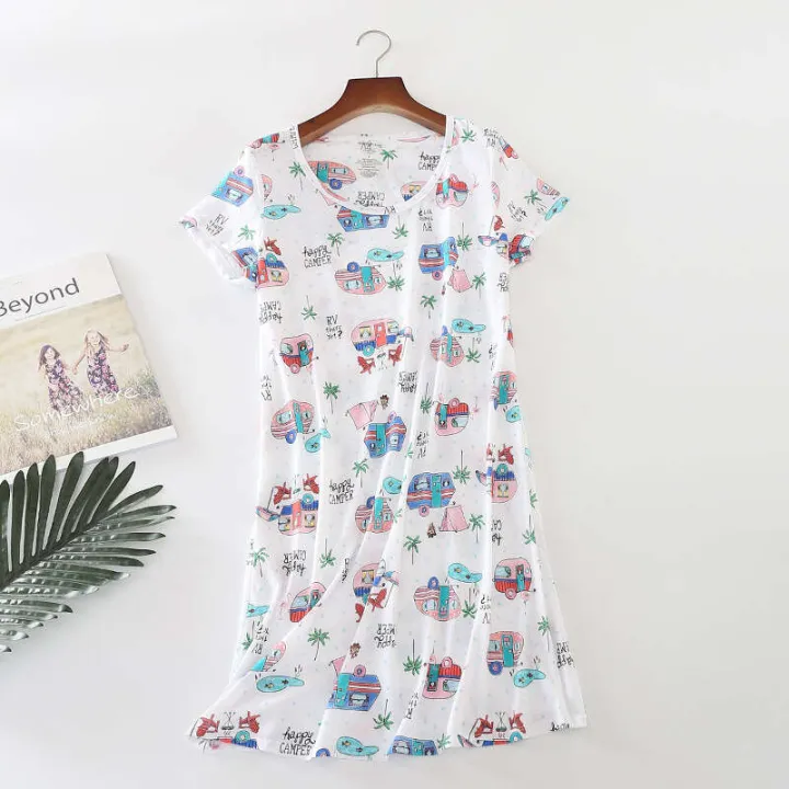 Knitted%20cute%20women's%20short%20sleeved%20pamas,%20summer%20style,%20oversized%20and%20fat%20added%20home%20pamas%20-%20Image%203