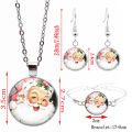 Cross-border new accessories Christmas Snowman Time Gemstone Bracelet Necklace Earrings Jewelry Set.
