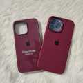 For apple iPhone 14 / iPhone 14 Plus / iPhone 14 Pro / iPhone 14 Pro Max Luxury Silicone Protect Back Cover Soft Case - Camera(Maroon/Deep Purple Color).