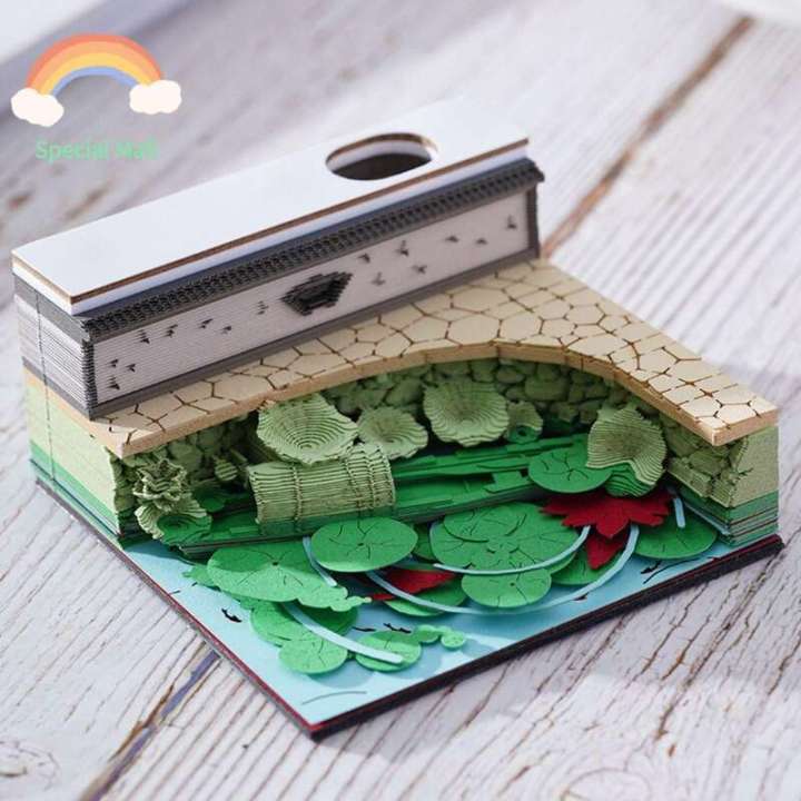 TINGTIAN Message Carving Notes Handmade Crafts Post Memos Diy Memo Note Paper Cute Self 3D Sticky Notepad Desk Ornaments