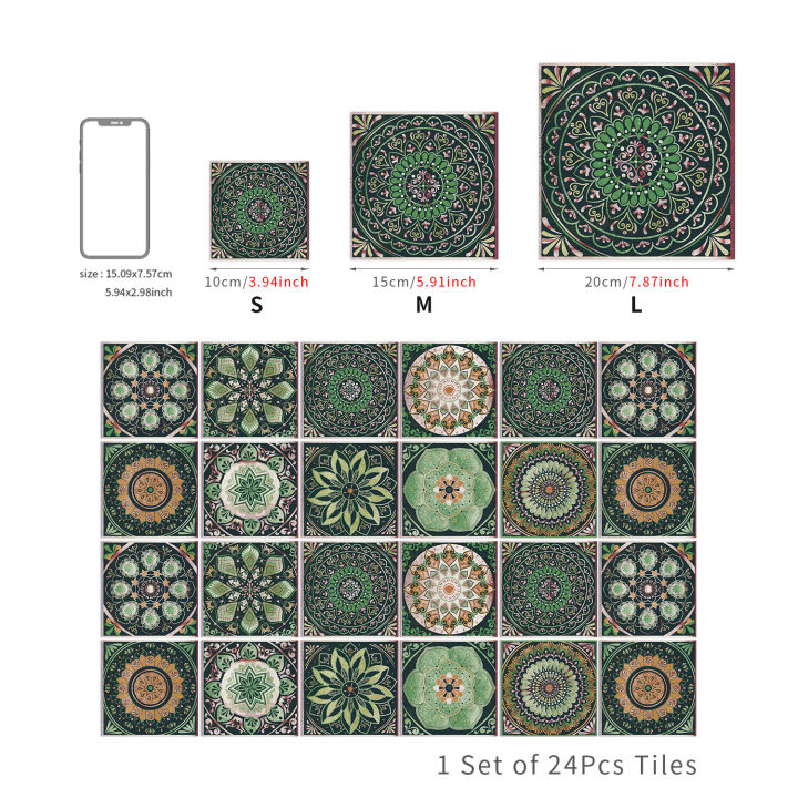 24pcs/set%20Tile%20Self-Adhesive%20Wall%20Stickers,%20Peel%20And%20Stick,%20Waterproof%20Living%20Room%20Kitchen%20Backsplash%20Bedroom%20Home%20Wall%20Stickers%20-%20Image%202