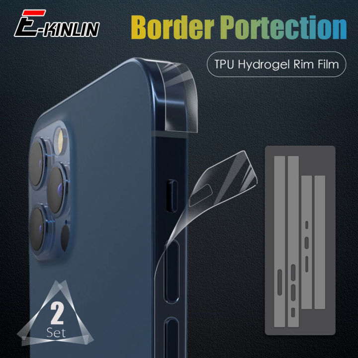 Carbon fiber sticker clear matte phone side film for iPhone 15 14 plus 13 12 Pro Max mini frame protective border hydrogel film