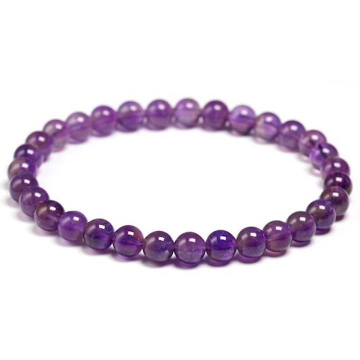 Natural Amethyst Bracelet Women Couple Natural Stone Bracelet Purple Quartz Bracelets 6 8 10mm Bead Bangles Jewelry Gifts