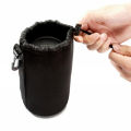 Waterproof Soft Neoprene Camera Lens Pouch Bag Black Drawstring Protector Case Professional safety design. 
