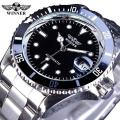 WINNER Automatic Mechanical Watch Business Casual Waterproof Luminous Calendar Hollow Steel Strap Watch Men's 8066. 