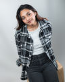 Plaid Flannel Jacket in Black and Grey.