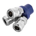 12mm Air Hose Pneumatic 3 Way Female Socket Connector Quick Fittings 1/4" BSPT. 