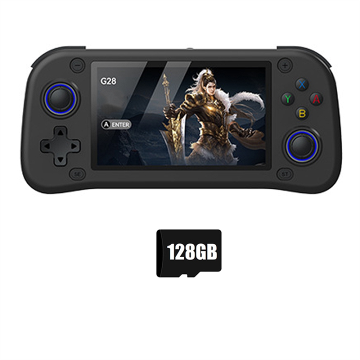 G28 Retro Handheld Video Game Console 128G 20000+Game 4.3 Inch Screen Linux Pocket Player for /PS1/N64 Simulator A