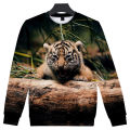 Tiger animel 3D graphic t shirts long sleeve t shirt men chilren clothes streetwear breathable oversized T-shirt tops tees.