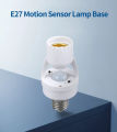PIR Motion Sensor LED Night Light Bulb Socket, E27 Universal Screw, Adjustable Infrared Lamp Holder for Bathroom, Garage, 360° Detection. 