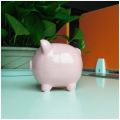 Individual Ceramic Keepsake Piggy Bank, Pink. 