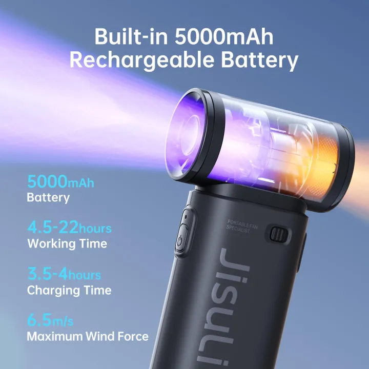 JisuLife%20Handheld%20Fan%20Life9%20Silent%20Turbo%20Fan%205000mAh%20Battery%2018H%20Max%20Cooling%20Time%20with%205%20Speeds%20-%20Image%202