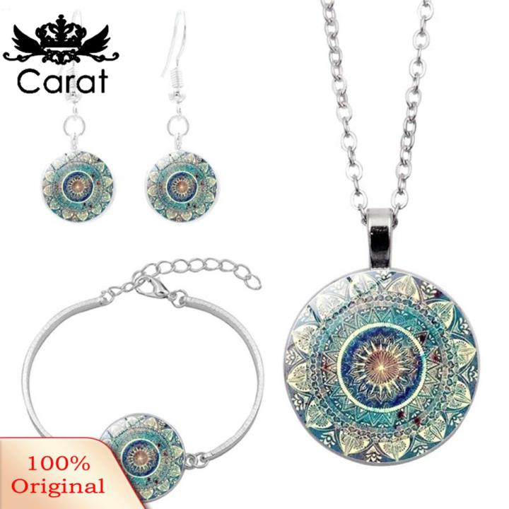 Neckle Jewelry Set Soft Mandala Neckle and Earrings Set