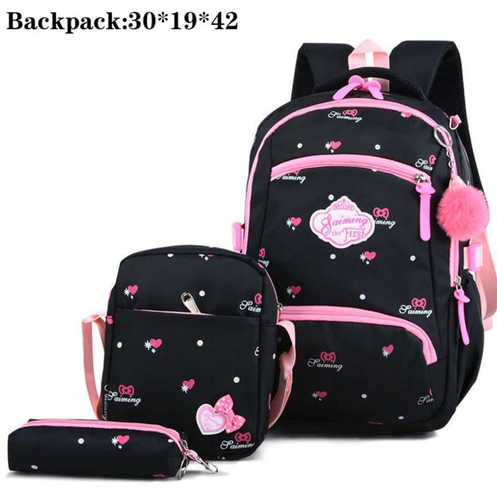 3 Set School Backpacks Printed School Bags For Teenagers Girls Children Orthopedics Backpacks Kids Book Bag Waterproof Schoolbag