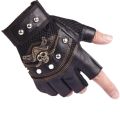 Skulls Rivet PU Leather Fingerless Gloves Men Women Fashion Women's Gym Punk Gloves Half Finger Men's Gloves. 