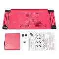 360° Adjustable Foldable Laptop PC Desk Table Vented Stand Bed Tray w/ Cooling Fan. 