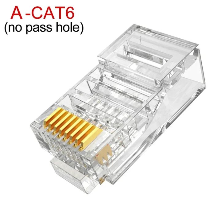 CAT6%201000Mbps%20RJ45%20Pass%20Through%20Network%20Connectors%20Ethernet%20Cable%20Gold-plated%20Crimp%20End%20Stranded%20UTP%20Unshielded%20Modular%20Plug%20-%20Image%203