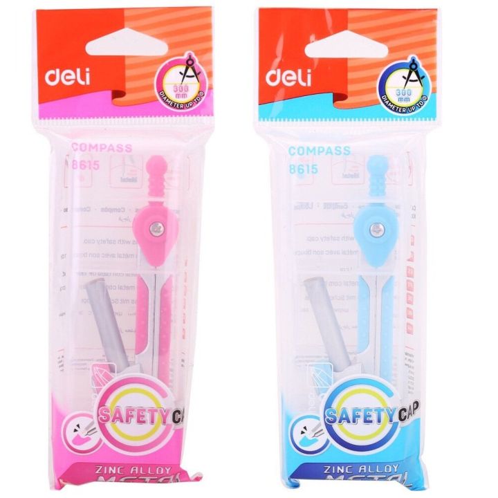Deli E8615 Compass with Pencil (Assorted Colors) – Geometry Drawing Tool for School & Study Use