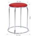 Modern SS Metal Round Stool/ Office Fixed Visitor Chair – Stackable Makeup Chair for Home, Bedroom, Dressing Table, Salon & Office, Stool Height: 18 Inch. 
