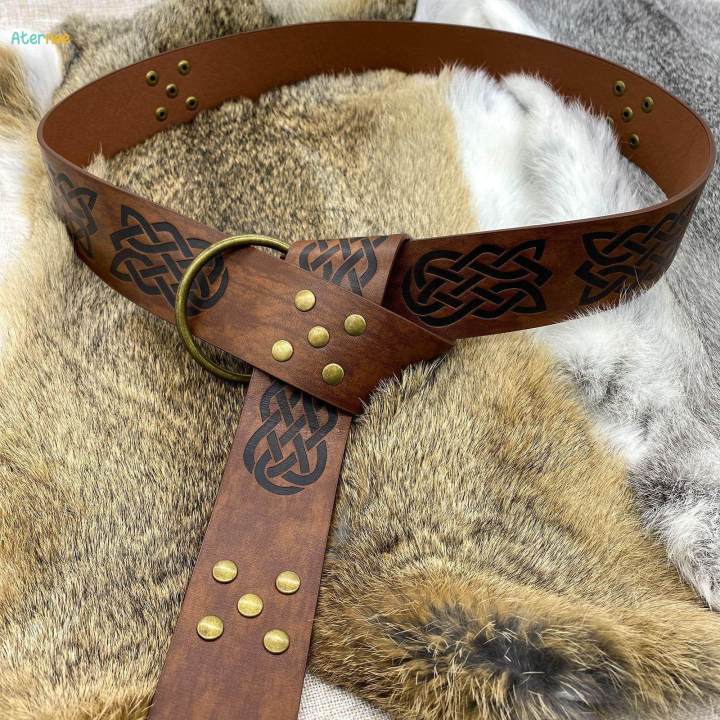 Medieval%20Belt%20for%20Men%20Cosplay%20Prop%20Renaissance%20Costume%20Embossed%20Larp%20Accessories%20O%20Ring%20Belt%20,%20Brown%20-%20Image%202