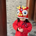 Original Year of the Dragon Lion Awakening Bag Handmade Wool Crochet New Year's Dragon Head Hat Chinese Style National Tide Lion Awakening One Shoulder Crossbody Bag.