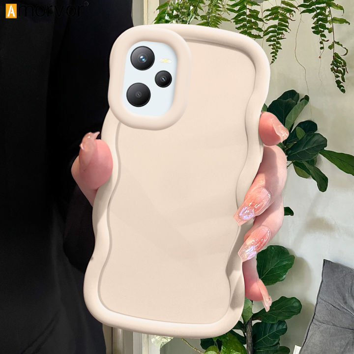 AMORVOR for Realme C35 Realme Narzo 50A Prime Back Cover Luxury Macaron Wave Soft Silicone Phone Case