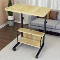 Adjustable Double Layer Laptop Table with Wheels – Portable Study & Reading Desk.