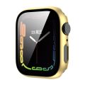 (New) Tempered Glass Film Plating PC Watch Case For Apple Watch Series 9 / 8 & 7 41mm.