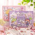 Kawaii 100 Hand Account Stickers Note Gift Box Children's Girl Cute Tape Stickers Cut-free Waterproof Decorative Stickers Set. 