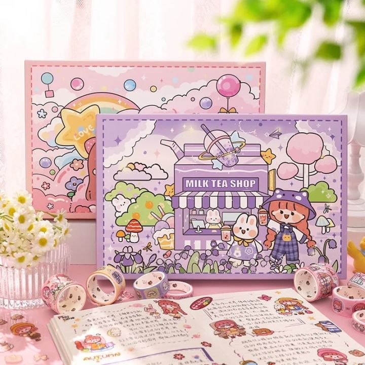 Kawaii%20100%20Hand%20Account%20Stickers%20Note%20Gift%20Box%20Children's%20Girl%20Cute%20Tape%20Stickers%20Cut-free%20Waterproof%20Decorative%20Stickers%20Set%20-%20Image%202