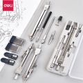 Deli Metal Compass Set Professional Drafting Exam Drawing Geometry Tool Student Stationery Supplies. 