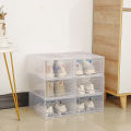 New shoe box opaque plastic dust-proof shoe box apple hole flip shoe cabinet shoe rack shoe box artifact storage box. 