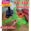 3 Bla-de DC Motor Fan FAN Three Leaf Bla-de Diameter 150mm Shaft Diameter 4mm Plastic 3 B-lade Fan For DIY Making Mini DC Fan3pis. 