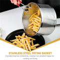 Frying Basket Stainless Steel Pasta Basket Long Handle Basket Round Food Filter Basket Kitchen Utensilsdiameterabout16cm.