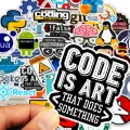 50pcs Programmer Internet Java Stickers Geek Php Docker Html Programming Language Sticker Skateboard Car Motorcycle Decals. 