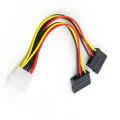 4 Pin IDE Male Molex to Dual SATA Y Splitter Female HDD Power Adapter Cable 1pc. 