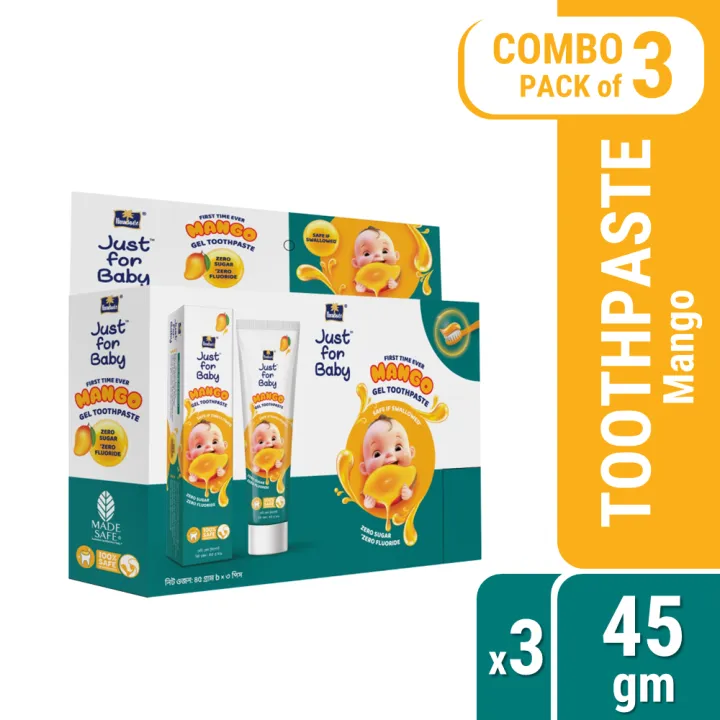 Parachute Just for Baby - Baby Gel Toothpaste 45g (Mango) - Pack of 3