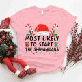 2024 Christmas T-shirts Funny Most Likely To Forget The Hidden Presents Christmas Matching Crew T-Shirt Ladies Tee Female Shirts. 