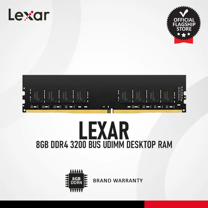 Lexar 8GB 3200 Bus DDR4 UDIMM Desktop Memory with High-speed performance - Multi-task with ease - Simple Install - Easy Upgrade