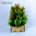 Artificial Grass Plant In wooden tob- Home Decoration Item.