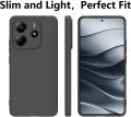 Xiaomi Redmi Note 14 4G Silicone Matte Flexible Soft Phone Case - Black - Phone Back Cover.