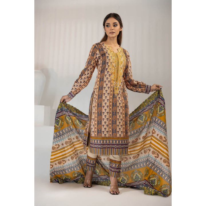 Riwaj Embroidery Lawn Unstitched 3pcs