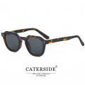 Caterside Retro Polarized Sunglasses Men Square New Upgrade Acetate Temple Sun Glasses Women Driving Sport High Quality Case.