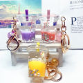 Cartoon Cute Keychain Milk Tea Cup Liquid Quicksand Sequin Keyring ANLAN. 