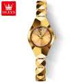 Olevs ladies 7007 model new exclusive unique design ceramic strap waterproof quartz movement wrist-watch with brand box FOR woman.