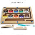 Magnetic Color and Number Maze Wooden Magnetic Board Activities Counting Matching Game Montessori Fine Motor Skills Learning Toy.