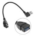 Usb 3.0 Angle 90 Degree Extension Cable Male To Female Adapter Cord Data Right.