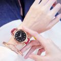 Fashion Women Watches Best Sell Star Sky Dial Clock Luxury Women's Bracelet Ladies watch Quartz Wristwatches Relogios Feminino. 