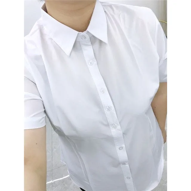 Large%20Size%20Women's200Catty%20Bust140Thin%20Stretch%20Formal%20Wear%20Professional%20White%20Shirt%20Women's%20plus-Sized%20White%20-%20Image%204