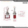 3 Pin / 6 Pin - SPDT and DPDT Self-Lock TOGGLE Switch MTS202 AC 125V 6A or 250V 3A Switch Single/Double Pole Double Throw(SPDT) ON-OFF-ON/OFF-ON-OFF Miniature Toggle Switches. 